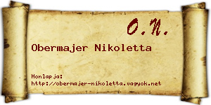 Obermajer Nikoletta névjegykártya