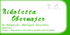 nikoletta obermajer business card